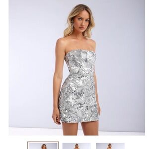 NEW helsi Strapless Sequin Mini Dress Median